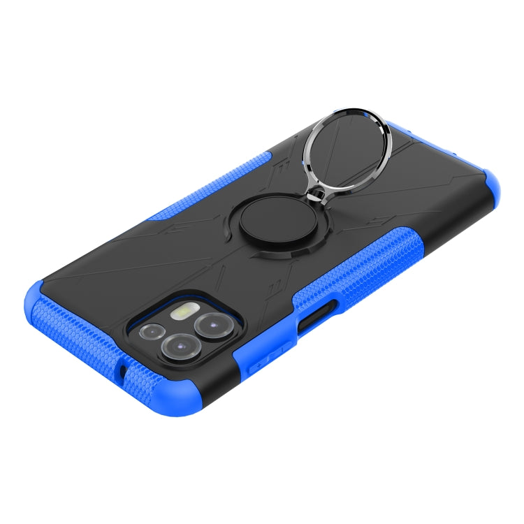 For Motorola Moto Edge 20 Lite Armor Bear Shockproof PC + TPU Phone Protective Case with Ring Holder