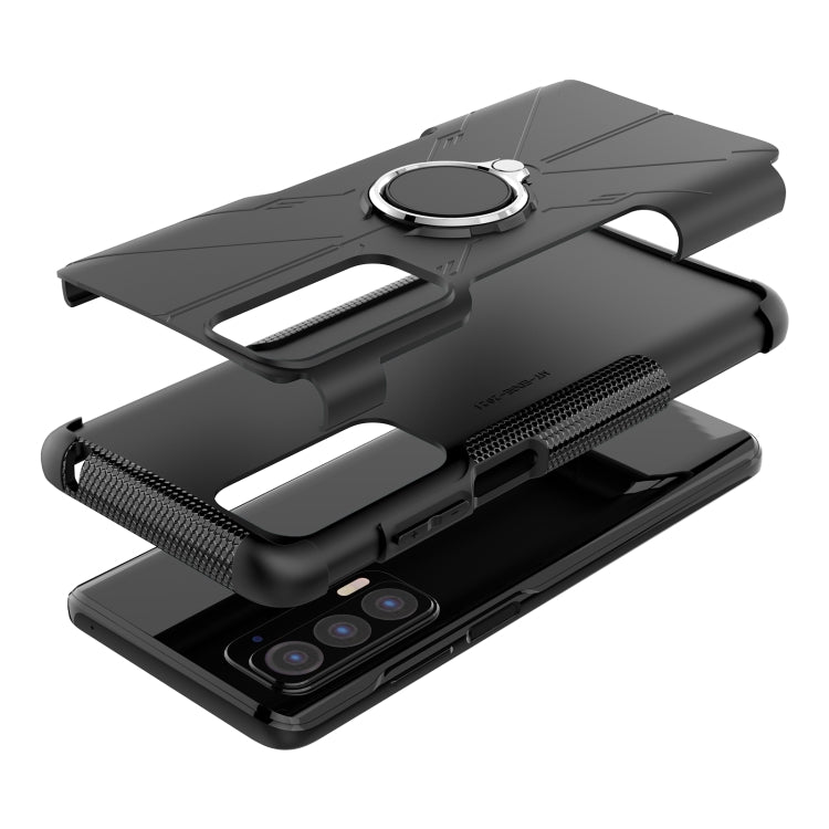 For Motorola Edge 2021 Armor Bear Shockproof PC + TPU Phone Protective Case with Ring Holder