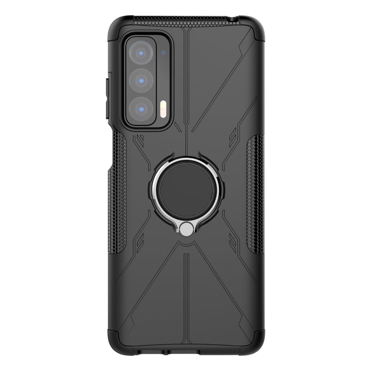 For Motorola Edge 2021 Armor Bear Shockproof PC + TPU Phone Protective Case with Ring Holder