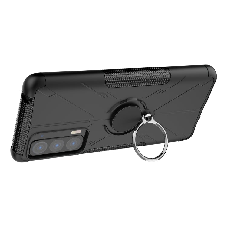 For Motorola Edge 2021 Armor Bear Shockproof PC + TPU Phone Protective Case with Ring Holder