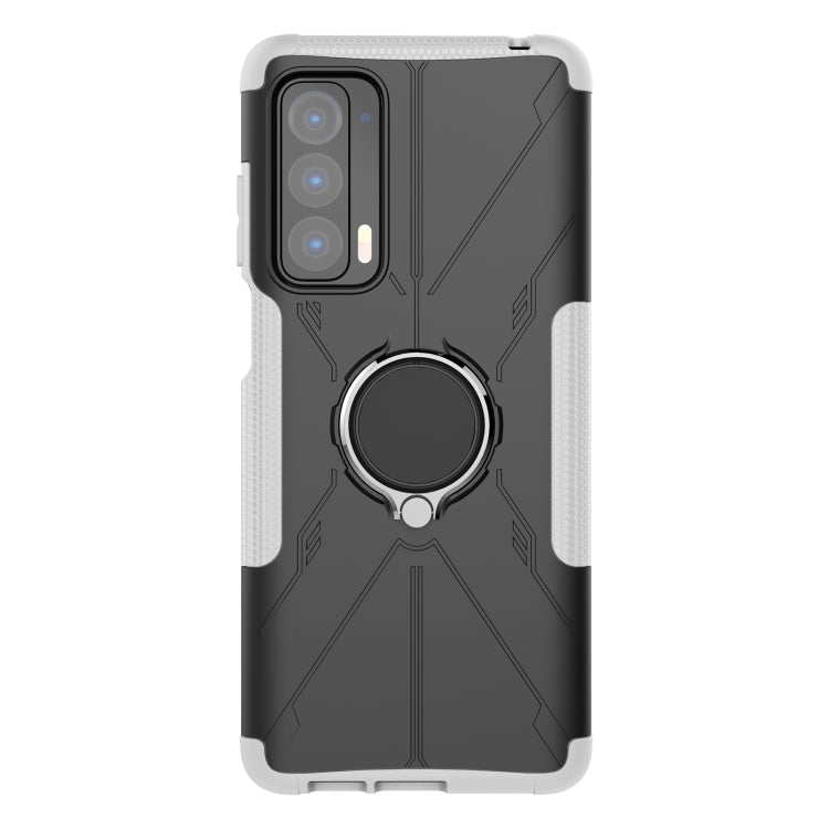 For Motorola Edge 2021 Armor Bear Shockproof PC + TPU Phone Protective Case with Ring Holder