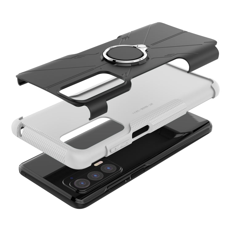 For Motorola Edge 2021 Armor Bear Shockproof PC + TPU Phone Protective Case with Ring Holder