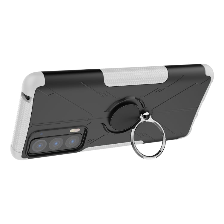 For Motorola Edge 2021 Armor Bear Shockproof PC + TPU Phone Protective Case with Ring Holder