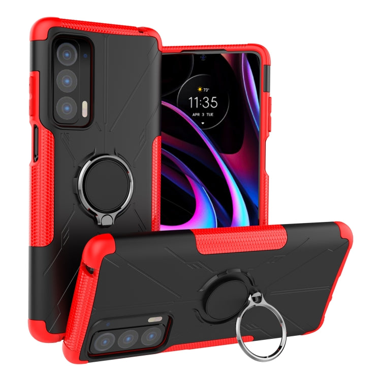 For Motorola Edge 2021 Armor Bear Shockproof PC + TPU Phone Protective Case with Ring Holder
