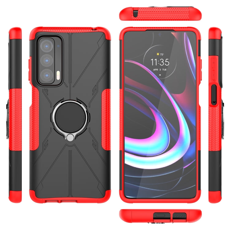 For Motorola Edge 2021 Armor Bear Shockproof PC + TPU Phone Protective Case with Ring Holder