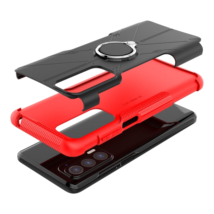For Motorola Edge 2021 Armor Bear Shockproof PC + TPU Phone Protective Case with Ring Holder