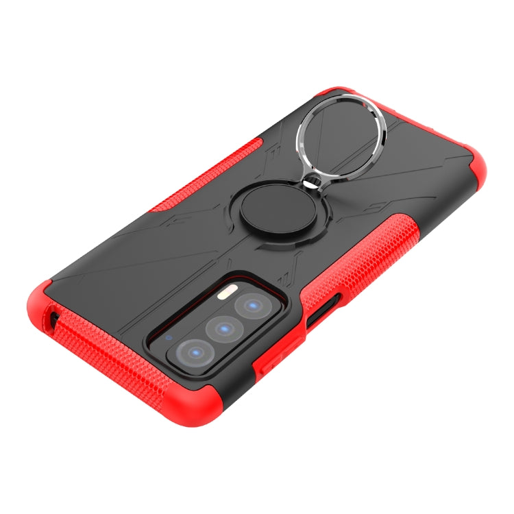 For Motorola Edge 2021 Armor Bear Shockproof PC + TPU Phone Protective Case with Ring Holder