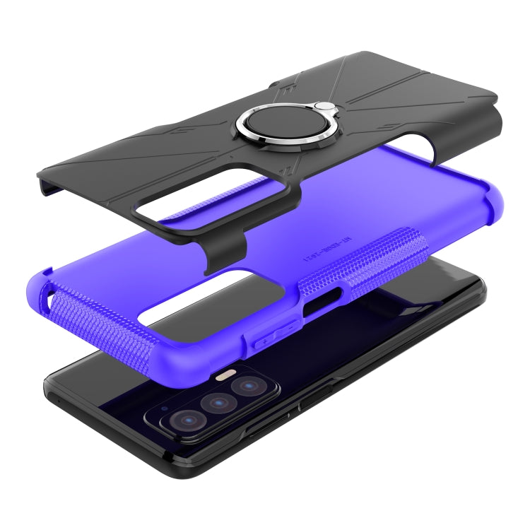 For Motorola Edge 2021 Armor Bear Shockproof PC + TPU Phone Protective Case with Ring Holder