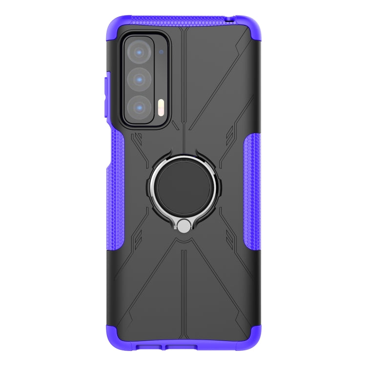 For Motorola Edge 2021 Armor Bear Shockproof PC + TPU Phone Protective Case with Ring Holder