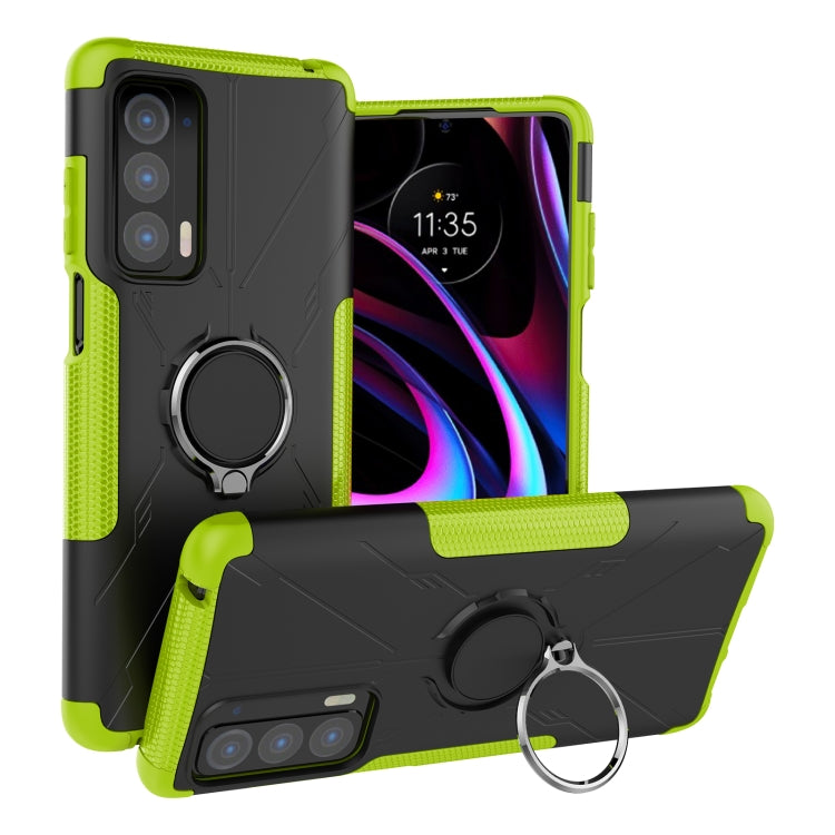 For Motorola Edge 2021 Armor Bear Shockproof PC + TPU Phone Protective Case with Ring Holder