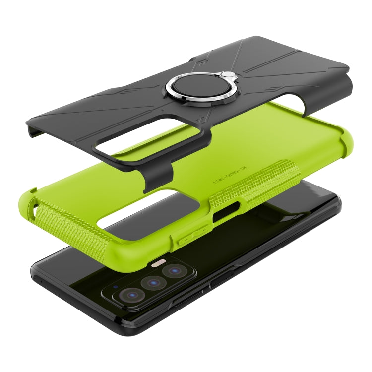 For Motorola Edge 2021 Armor Bear Shockproof PC + TPU Phone Protective Case with Ring Holder
