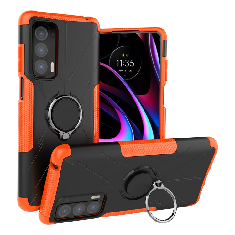 For Motorola Edge 2021 Armor Bear Shockproof PC + TPU Phone Protective Case with Ring Holder