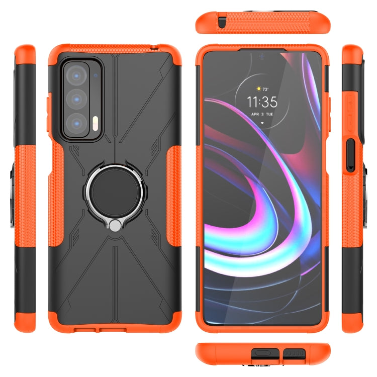For Motorola Edge 2021 Armor Bear Shockproof PC + TPU Phone Protective Case with Ring Holder