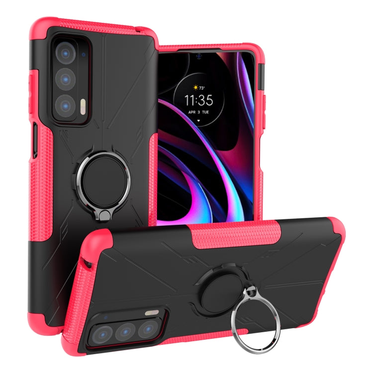 For Motorola Edge 2021 Armor Bear Shockproof PC + TPU Phone Protective Case with Ring Holder