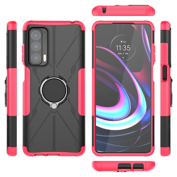 For Motorola Edge 2021 Armor Bear Shockproof PC + TPU Phone Protective Case with Ring Holder