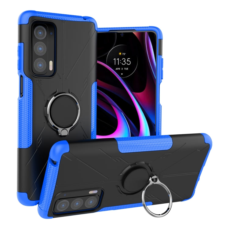 For Motorola Edge 2021 Armor Bear Shockproof PC + TPU Phone Protective Case with Ring Holder
