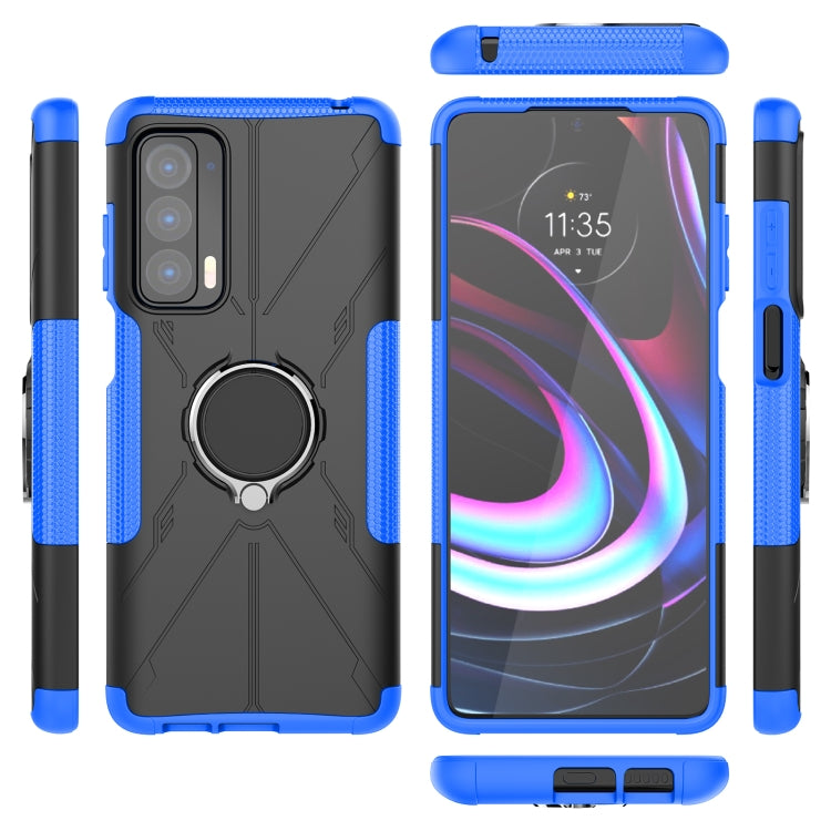 For Motorola Edge 2021 Armor Bear Shockproof PC + TPU Phone Protective Case with Ring Holder