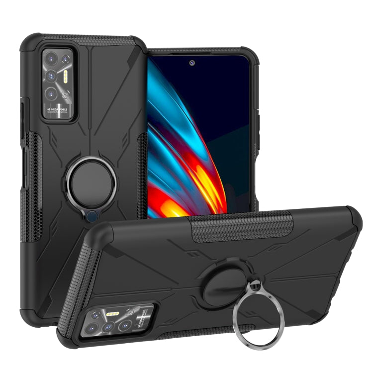For Tecno Pova 2 Armor Bear Shockproof PC + TPU Phone Protective Case with Ring Holder