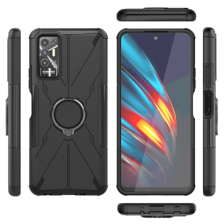 For Tecno Pova 2 Armor Bear Shockproof PC + TPU Phone Protective Case with Ring Holder