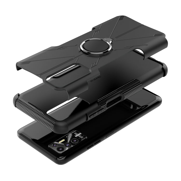 For Tecno Pova 2 Armor Bear Shockproof PC + TPU Phone Protective Case with Ring Holder