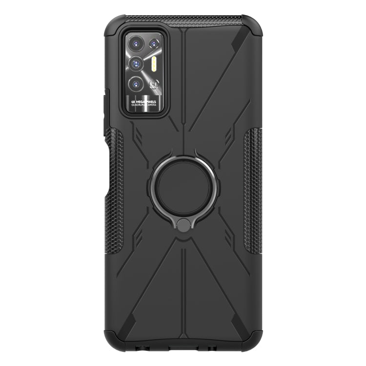 For Tecno Pova 2 Armor Bear Shockproof PC + TPU Phone Protective Case with Ring Holder