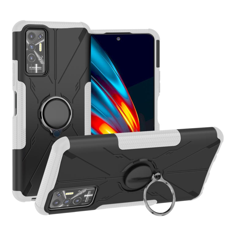 For Tecno Pova 2 Armor Bear Shockproof PC + TPU Phone Protective Case with Ring Holder