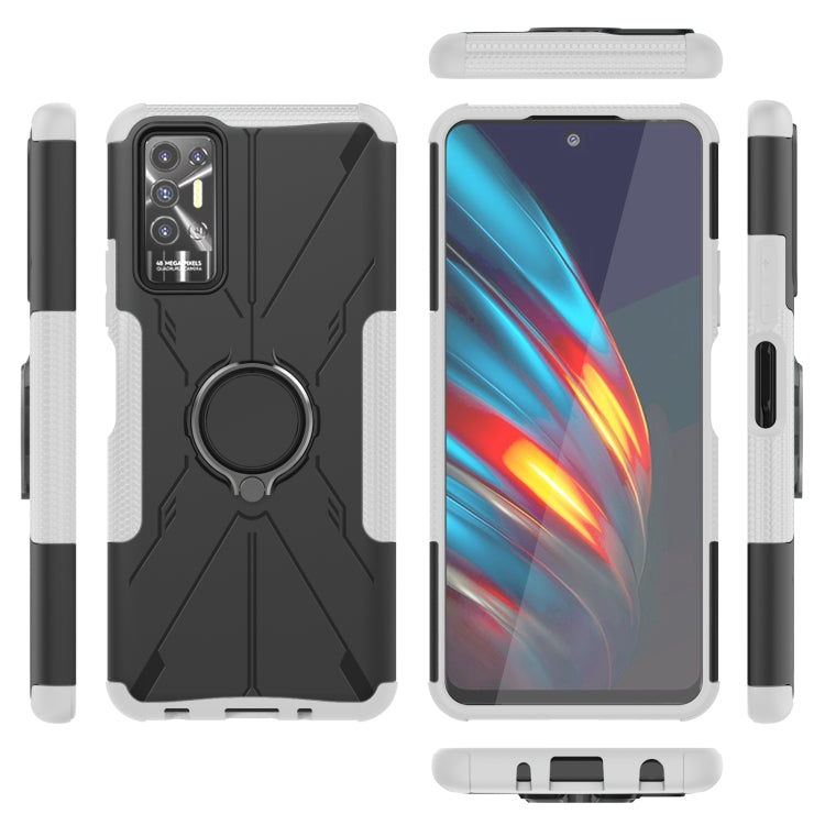 For Tecno Pova 2 Armor Bear Shockproof PC + TPU Phone Protective Case with Ring Holder