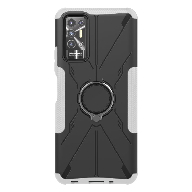 For Tecno Pova 2 Armor Bear Shockproof PC + TPU Phone Protective Case with Ring Holder