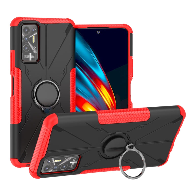 For Tecno Pova 2 Armor Bear Shockproof PC + TPU Phone Protective Case with Ring Holder
