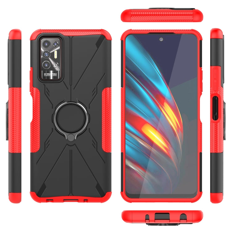 For Tecno Pova 2 Armor Bear Shockproof PC + TPU Phone Protective Case with Ring Holder