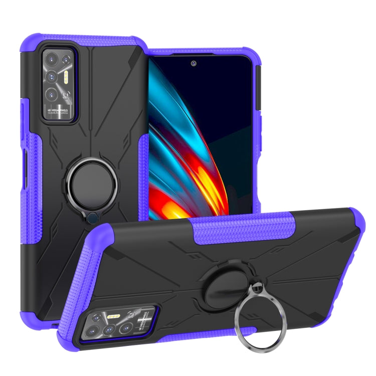 For Tecno Pova 2 Armor Bear Shockproof PC + TPU Phone Protective Case with Ring Holder