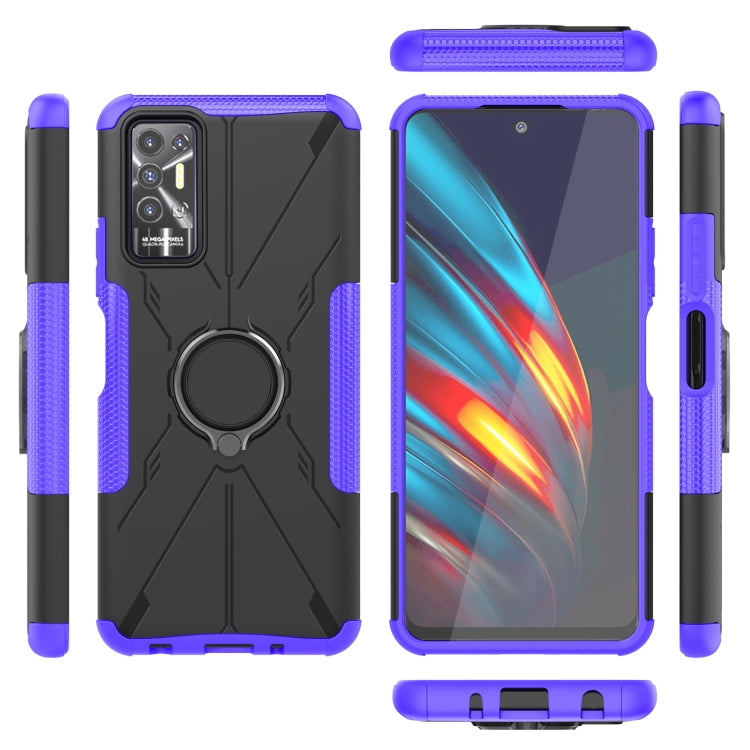 For Tecno Pova 2 Armor Bear Shockproof PC + TPU Phone Protective Case with Ring Holder
