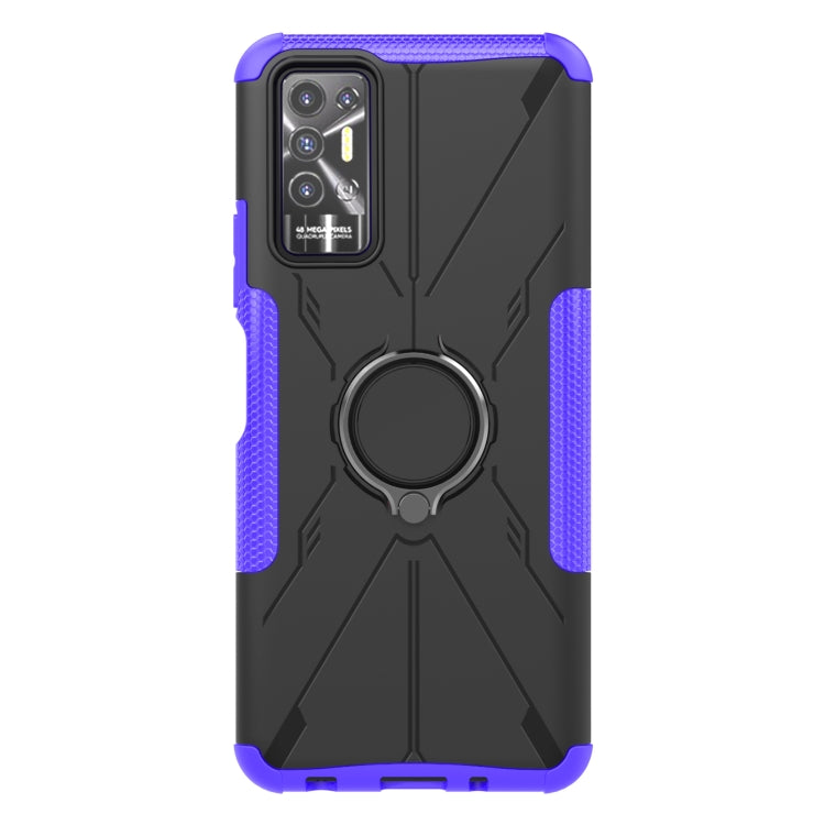 For Tecno Pova 2 Armor Bear Shockproof PC + TPU Phone Protective Case with Ring Holder