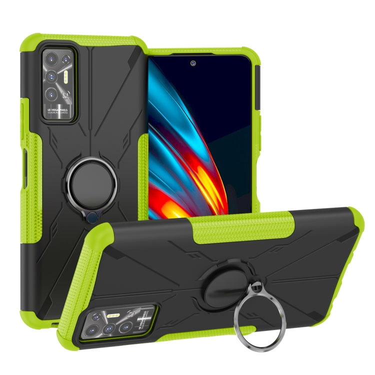 For Tecno Pova 2 Armor Bear Shockproof PC + TPU Phone Protective Case with Ring Holder