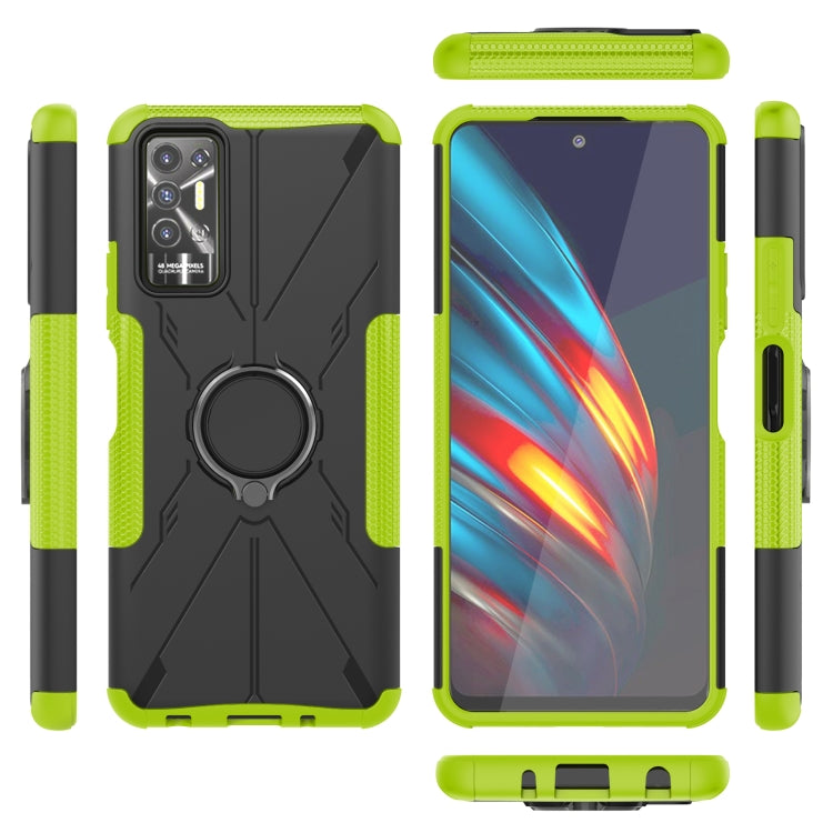 For Tecno Pova 2 Armor Bear Shockproof PC + TPU Phone Protective Case with Ring Holder