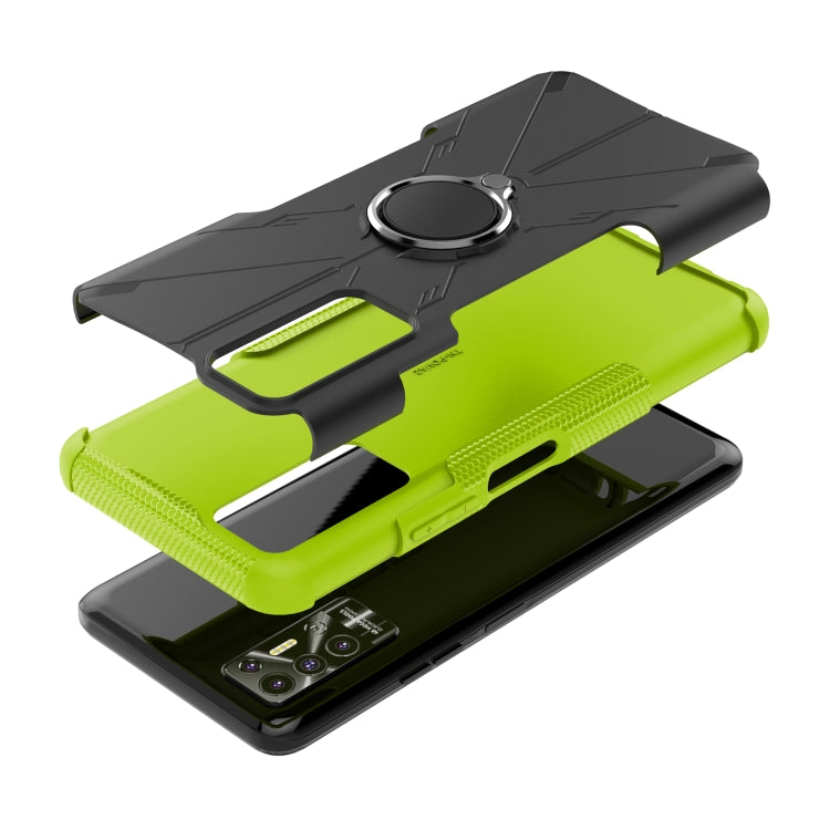 For Tecno Pova 2 Armor Bear Shockproof PC + TPU Phone Protective Case with Ring Holder