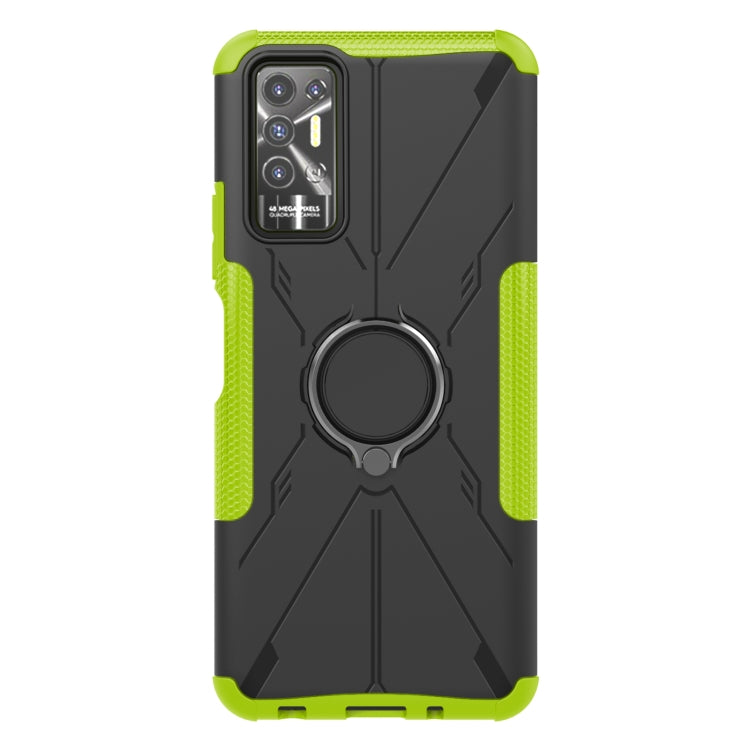For Tecno Pova 2 Armor Bear Shockproof PC + TPU Phone Protective Case with Ring Holder