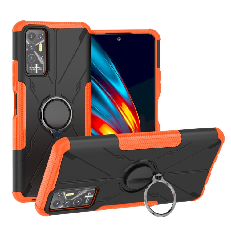For Tecno Pova 2 Armor Bear Shockproof PC + TPU Phone Protective Case with Ring Holder