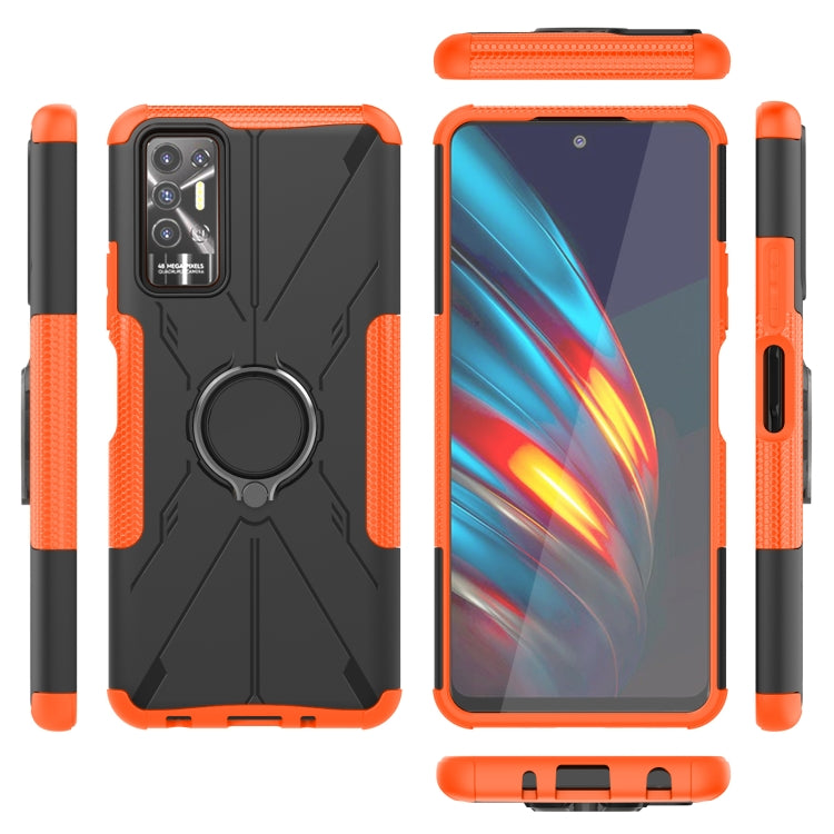 For Tecno Pova 2 Armor Bear Shockproof PC + TPU Phone Protective Case with Ring Holder