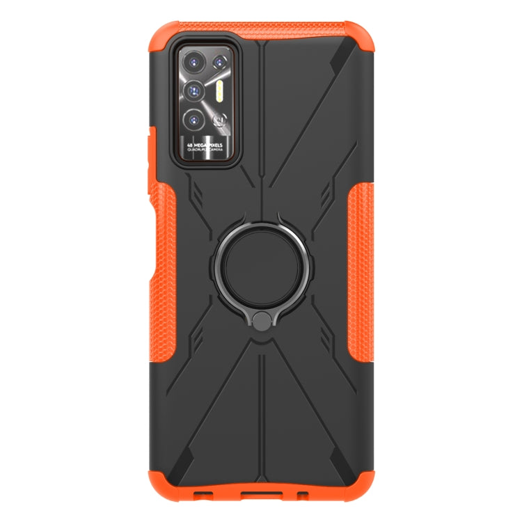 For Tecno Pova 2 Armor Bear Shockproof PC + TPU Phone Protective Case with Ring Holder