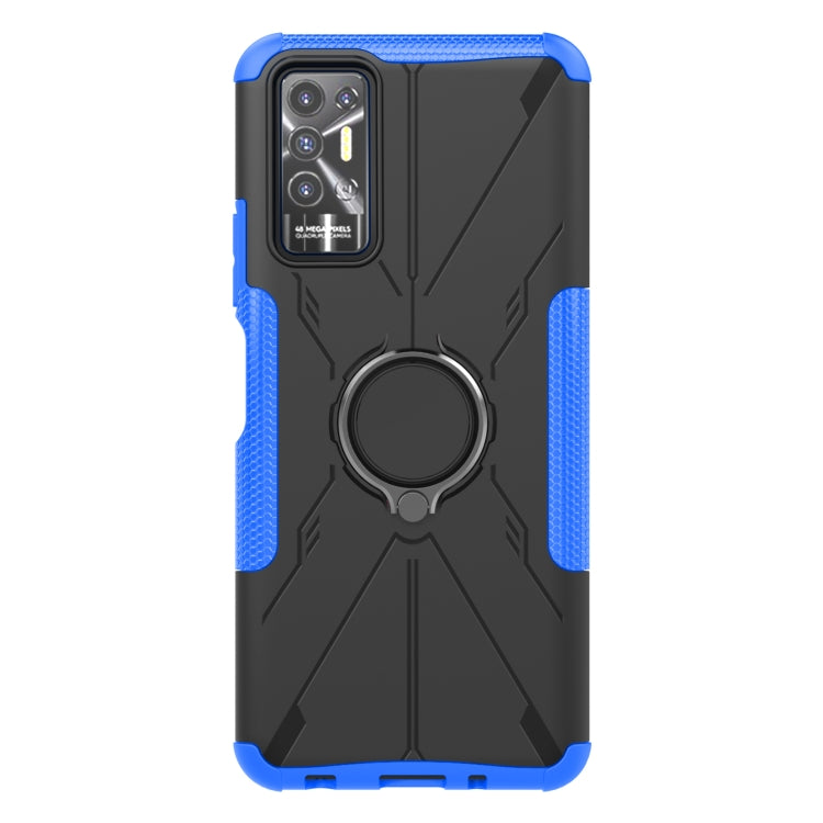 For Tecno Pova 2 Armor Bear Shockproof PC + TPU Phone Protective Case with Ring Holder