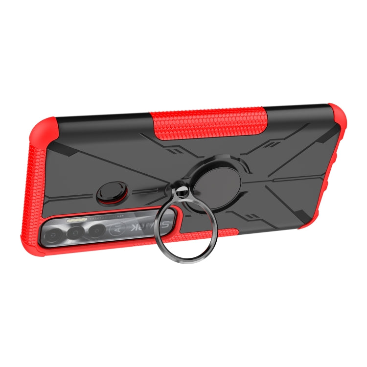 For Tecno Spark 7 Pro Armor Bear Shockproof PC + TPU Phone Protective Case with Ring Holder