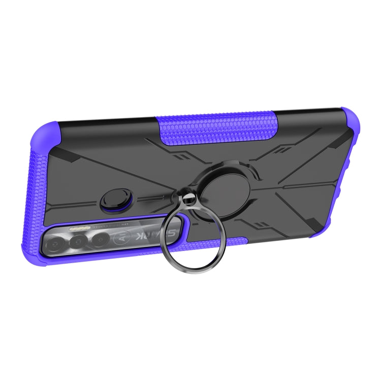 For Tecno Spark 7 Pro Armor Bear Shockproof PC + TPU Phone Protective Case with Ring Holder