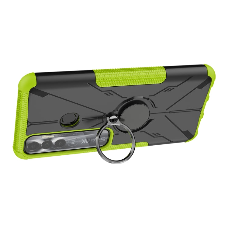 For Tecno Spark 7 Pro Armor Bear Shockproof PC + TPU Phone Protective Case with Ring Holder