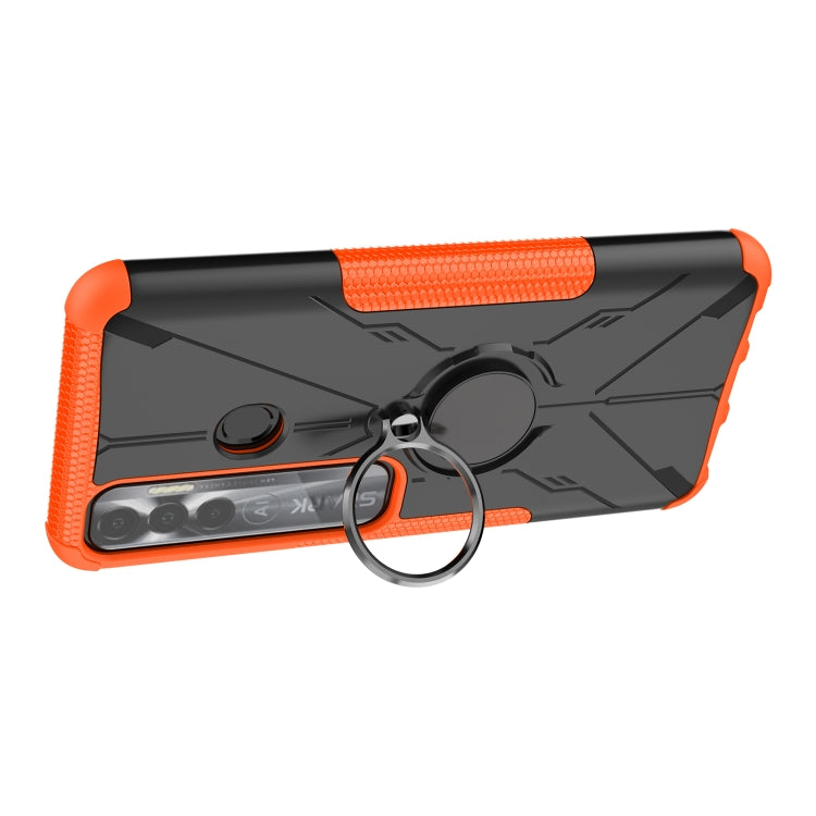 For Tecno Spark 7 Pro Armor Bear Shockproof PC + TPU Phone Protective Case with Ring Holder