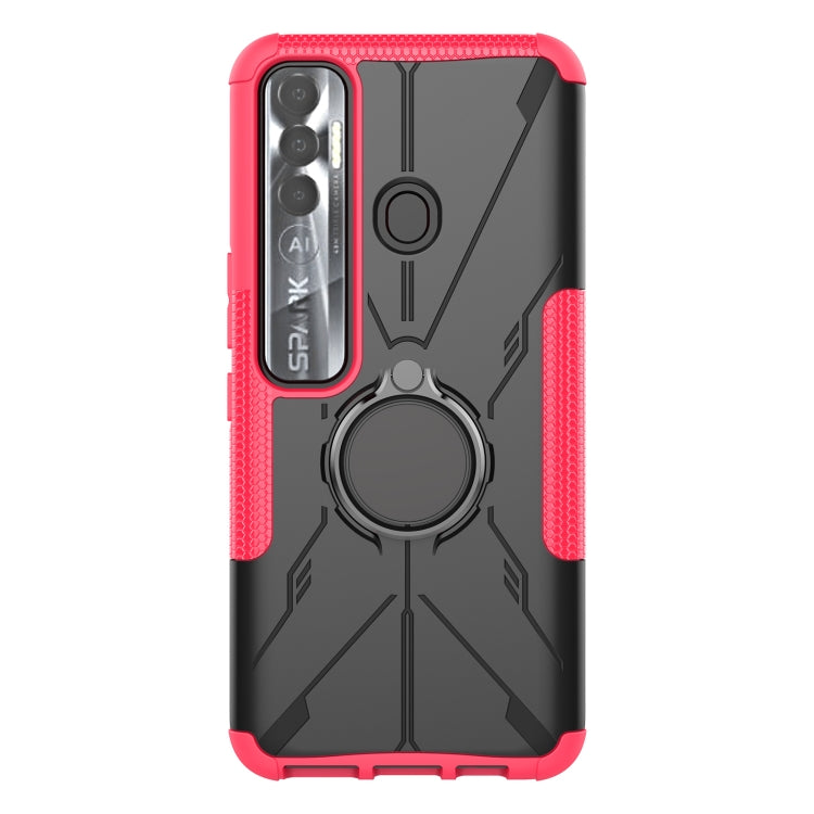 For Tecno Spark 7 Pro Armor Bear Shockproof PC + TPU Phone Protective Case with Ring Holder