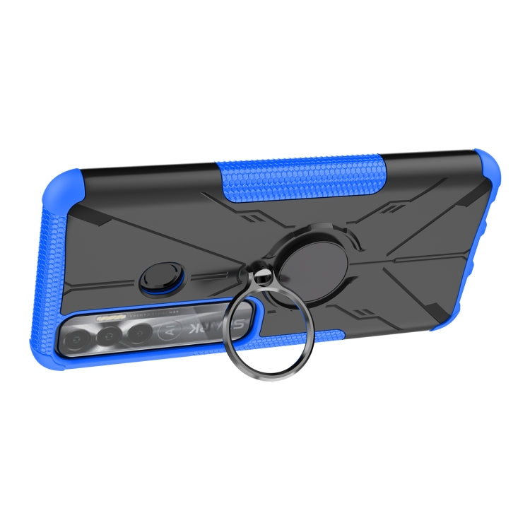 For Tecno Spark 7 Pro Armor Bear Shockproof PC + TPU Phone Protective Case with Ring Holder