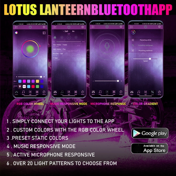 12 in 1 RGB Symphony Motorcycles Chassis Light Atmosphere Lamp