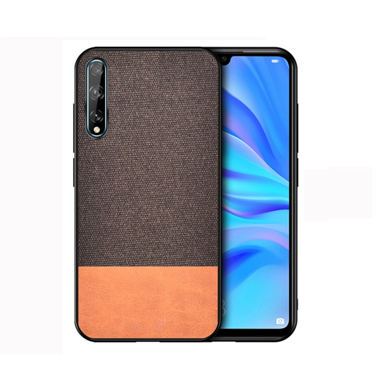 For Huawei Enjoy 10s Shockproof Splicing PU + Cloth Protective Case
