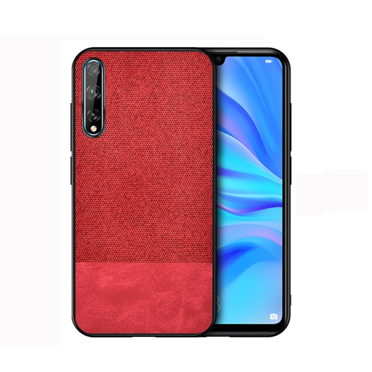For Huawei Enjoy 10s Shockproof Splicing PU + Cloth Protective Case